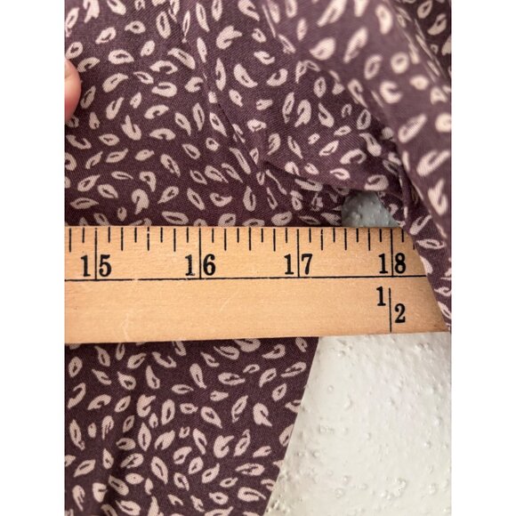 H&M Womens Floral V-Neck Midi Dress Size 6 Brown & Pink Rayon Lightweight - Picture 8 of 15